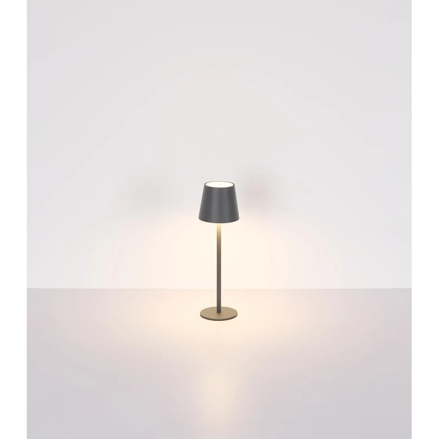 Globo - LED zatemnjevalna zunanja namizna svetilka na dotik, polnilna, 3 v 1, LED/3W/5V, 3000/4000/5000K, IP54, 1800 mAh, siva