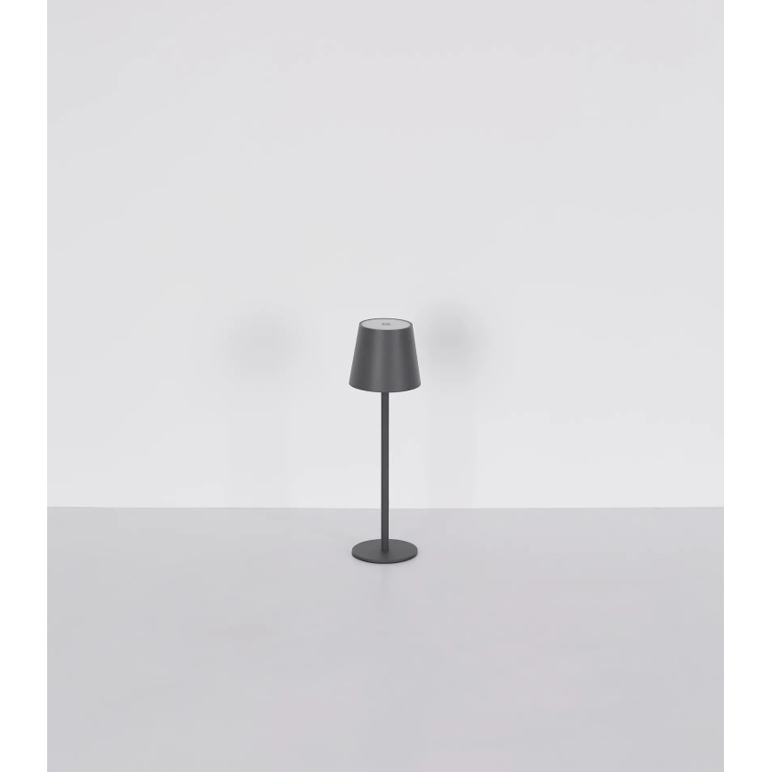 Globo - LED zatemnjevalna zunanja namizna svetilka na dotik, polnilna, 3 v 1, LED/3W/5V, 3000/4000/5000K, IP54, 1800 mAh, siva