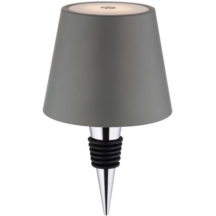 Globo - LED zatemnjevalna zunanja namizna svetilka na dotik, polnilna, 3 v 1, LED/3W/5V, 3000/4000/5000K, IP54, 1800 mAh, siva