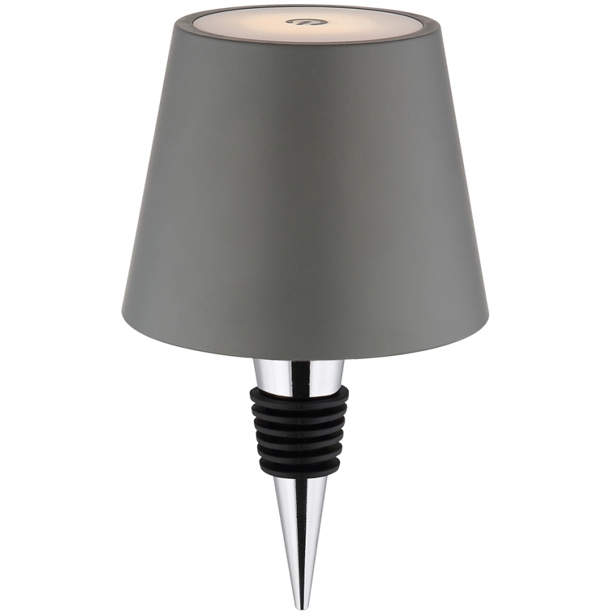 Globo - LED zatemnjevalna zunanja namizna svetilka na dotik, polnilna, 3 v 1, LED/3W/5V, 3000/4000/5000K, IP54, 1800 mAh, siva