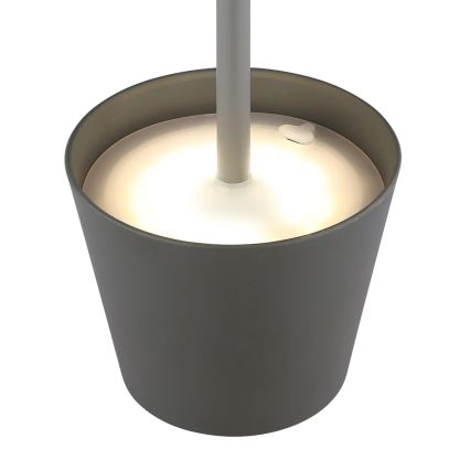 Globo - LED zatemnjevalna zunanja namizna svetilka na dotik, polnilna, 3 v 1, LED/3W/5V, 3000/4000/5000K, IP54, 1800 mAh, siva