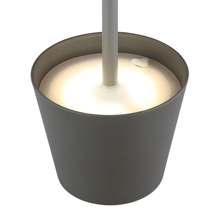 Globo - LED zatemnjevalna zunanja namizna svetilka na dotik, polnilna, 3 v 1, LED/3W/5V, 3000/4000/5000K, IP54, 1800 mAh, siva
