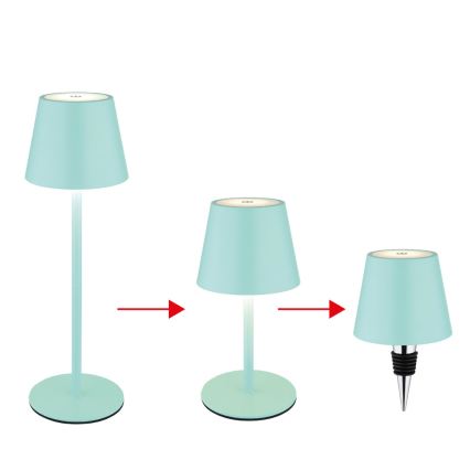 Globo - LED zatemnjevalna, na dotik upravljana, polnilna zunanja namizna svetilka 3v1 LED/3W/5V 3000/4000/5000K IP54 1800 mAh mentolno zelena