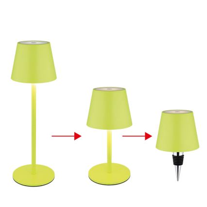 Globo - LED zatemnjevalna polnilna zunanja namizna svetilka na dotik 3v1 LED/3W/5V 3000/4000/5000K IP54 1800 mAh zelena