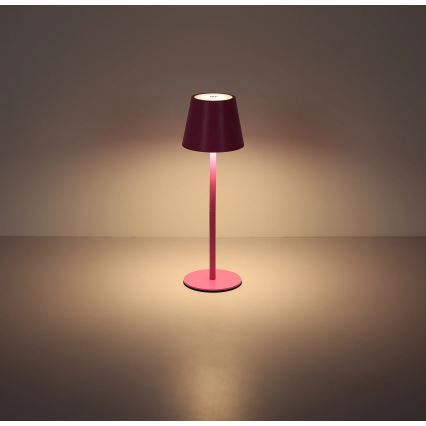Globo - LED s prilagodljivo svetlostjo in upravljanjem na dotik, polnilna zunanja namizna svetilka 3 v 1 LED/3W/5V 3000/4000/5000K IP54 1800 mAh rožnata