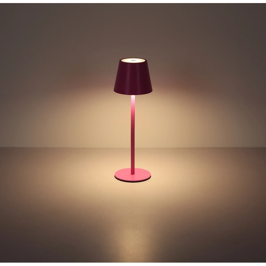 Globo - LED s prilagodljivo svetlostjo in upravljanjem na dotik, polnilna zunanja namizna svetilka 3 v 1 LED/3W/5V 3000/4000/5000K IP54 1800 mAh rožnata