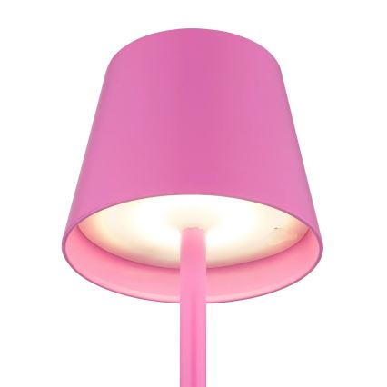 Globo - LED s prilagodljivo svetlostjo in upravljanjem na dotik, polnilna zunanja namizna svetilka 3 v 1 LED/3W/5V 3000/4000/5000K IP54 1800 mAh rožnata