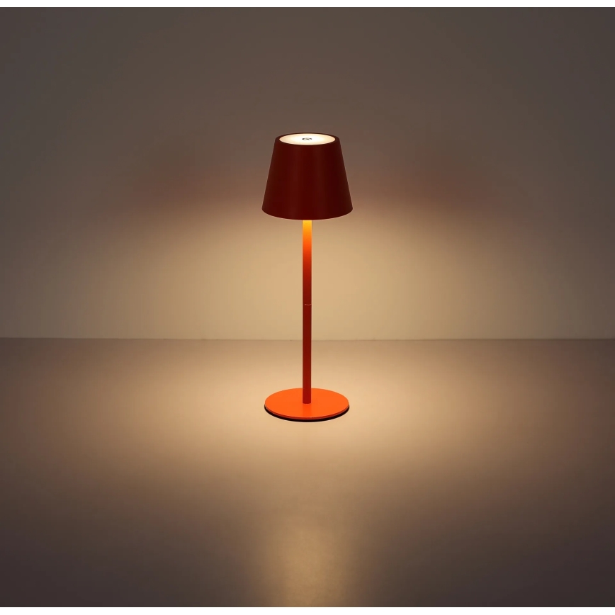 Globo - LED polnilna zunanja namizna luč na dotik z možnostjo zatemnitve 3v1 LED/3W/5V 3000/4000/5000K IP54 1800 mAh rdeča
