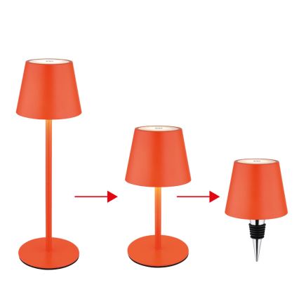 Globo - LED polnilna zunanja namizna luč na dotik z možnostjo zatemnitve 3v1 LED/3W/5V 3000/4000/5000K IP54 1800 mAh rdeča