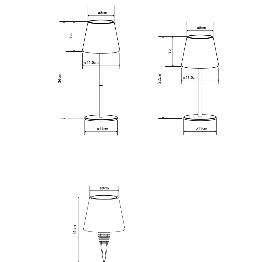 Globo - LED zatemnjevalna polnilna zunanja namizna svetilka na dotik 3v1 LED/3W/5V 3000/4000/5000K IP54 1800 mAh
