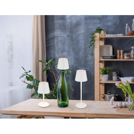 Globo - LED zatemnjiva, na dotik upravljana, polnilna zunanja namizna svetilka 3 v 1 LED/3W/5V 3000/4000/5000K IP54 1800 mAh bela