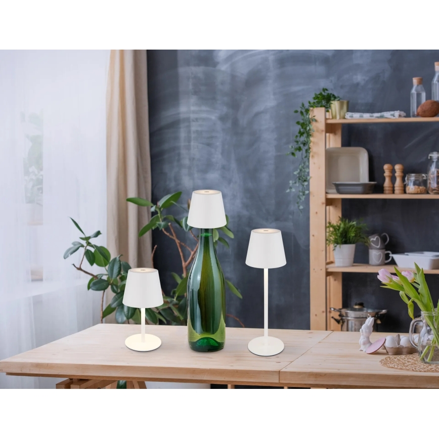 Globo - LED zatemnjiva, na dotik upravljana, polnilna zunanja namizna svetilka 3 v 1 LED/3W/5V 3000/4000/5000K IP54 1800 mAh bela