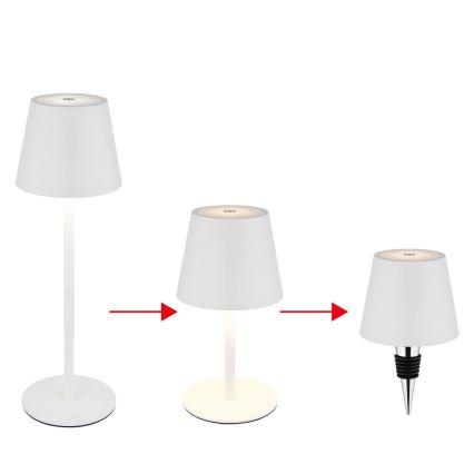Globo - LED zatemnjiva, na dotik upravljana, polnilna zunanja namizna svetilka 3 v 1 LED/3W/5V 3000/4000/5000K IP54 1800 mAh bela