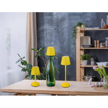 Globo - zatemnjevalna LED polnilna zunanja namizna svetilka 3v1 LED/3W/5V 3000/4000/5000K IP54 1800 mAh rumena