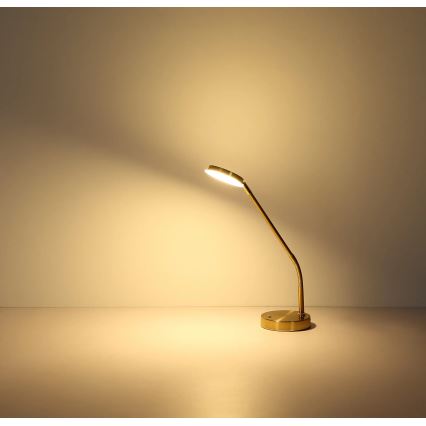 Globo - LED namizna svetilka na dotik z zatemnitvijo LED/6,5W/230V 2700/3350/4000K mesing