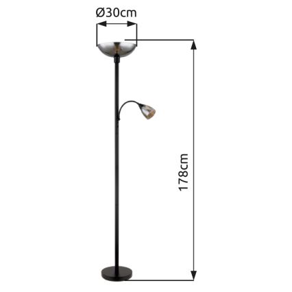 Globo - Talna svetilka 1xE27/60W/230V + 1xE14/40W