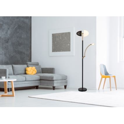 Globo - zatemnjevalna LED stoječa svetilka LED/40W/230V + LED/5,5W 2700/4000/6000K črna