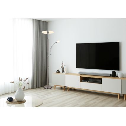 Globo - LED stoječa svetilka z zatemnjevanjem, LED/40W/230V + LED/5,5W, 2700/4000/6000K, mat krom