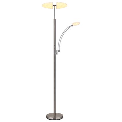 Globo - LED stoječa svetilka z zatemnjevanjem, LED/40W/230V + LED/5,5W, 2700/4000/6000K, mat krom