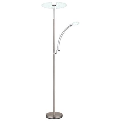 Globo - LED stoječa svetilka z zatemnjevanjem, LED/40W/230V + LED/5,5W, 2700/4000/6000K, mat krom