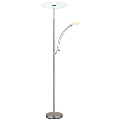 Globo - LED stoječa svetilka z zatemnjevanjem, LED/40W/230V + LED/5,5W, 2700/4000/6000K, mat krom