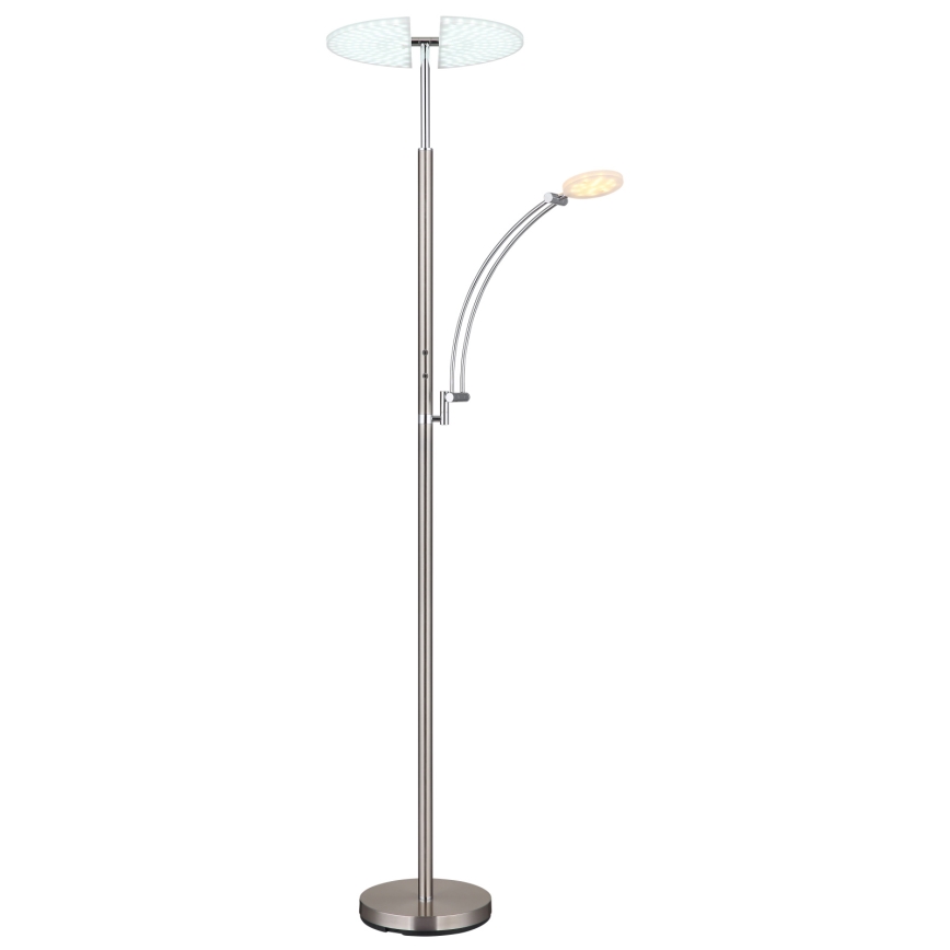 Globo - LED stoječa svetilka z zatemnjevanjem, LED/40W/230V + LED/5,5W, 2700/4000/6000K, mat krom