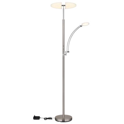 Globo - LED stoječa svetilka z zatemnjevanjem, LED/40W/230V + LED/5,5W, 2700/4000/6000K, mat krom
