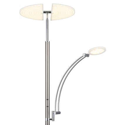 Globo - LED stoječa svetilka z zatemnjevanjem, LED/40W/230V + LED/5,5W, 2700/4000/6000K, mat krom