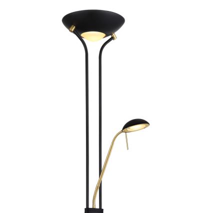 Globo - LED nastavljiva stoječa svetilka LED/20W/230V + LED/5,5W 3000K črna/zlata