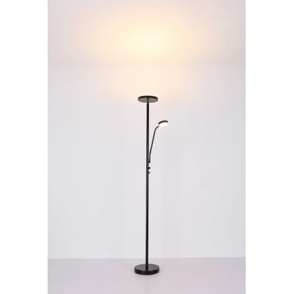 Globo - Zatemnjiva LED stoječa svetilka LED/18,5W/230V + LED/4,5W 3000K črna