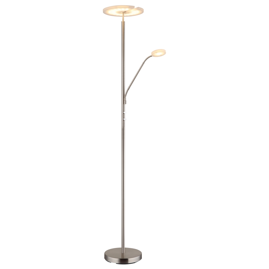 Globo - LED zatemnjevalna stojna svetilka LED/28W/230V + LED/5W 3000K sijajni krom