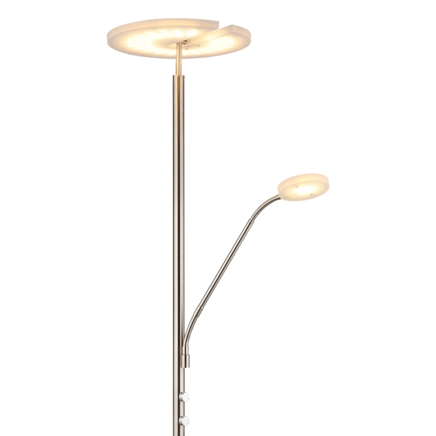 Globo - LED zatemnjevalna stojna svetilka LED/28W/230V + LED/5W 3000K sijajni krom