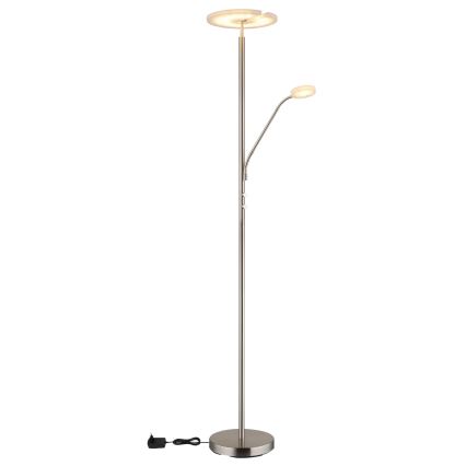 Globo - LED zatemnjevalna stojna svetilka LED/28W/230V + LED/5W 3000K sijajni krom