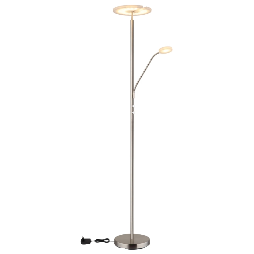 Globo - LED zatemnjevalna stojna svetilka LED/28W/230V + LED/5W 3000K sijajni krom