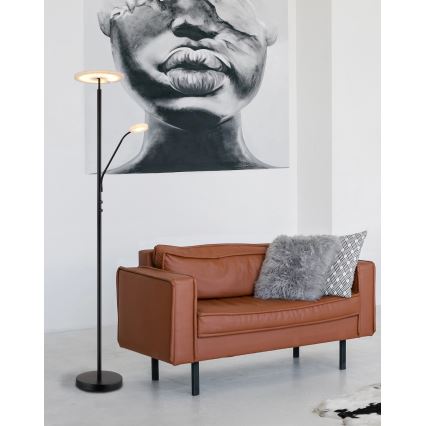 Globo - LED zatemnjevalna stoječa svetilka LED/28W/230V + LED/5W 3000K črna