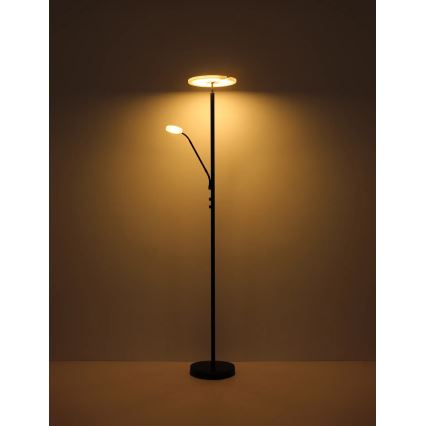 Globo - LED zatemnjevalna stoječa svetilka LED/28W/230V + LED/5W 3000K črna