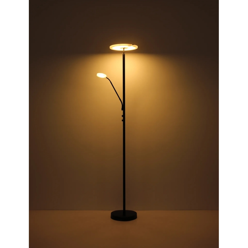 Globo - LED zatemnjevalna stoječa svetilka LED/28W/230V + LED/5W 3000K črna
