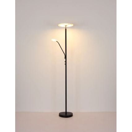 Globo - LED zatemnjevalna stoječa svetilka LED/28W/230V + LED/5W 3000K črna