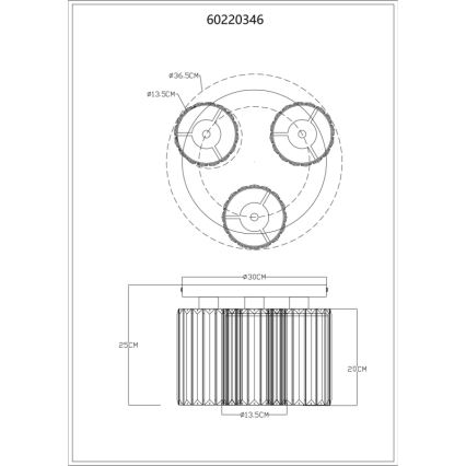 Globo - Stropna svetilka 3xE27/60W/230V pr. 35 cm