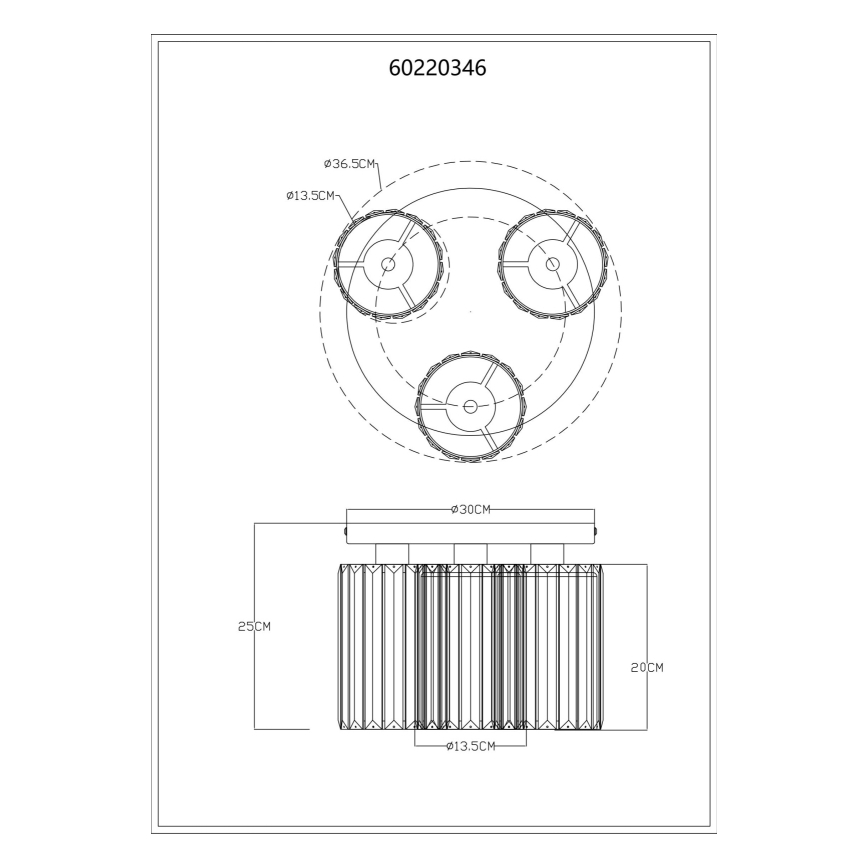 Globo - Stropna svetilka 3xE27/60W/230V pr. 35 cm