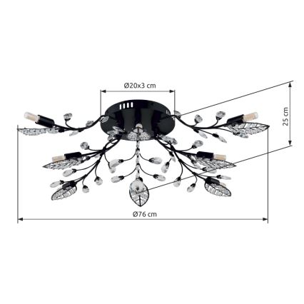 Globo - stropna svetilka 8xG9/5W/230V, premer 76 cm