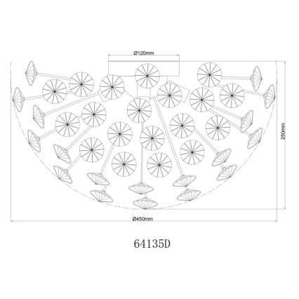 Globo - LED Stropna svetilka 4xG9/3,5W/230V pr. 45 cm zlata