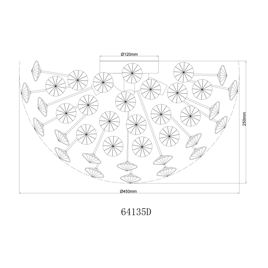 Globo - LED Stropna svetilka 4xG9/3,5W/230V pr. 45 cm zlata