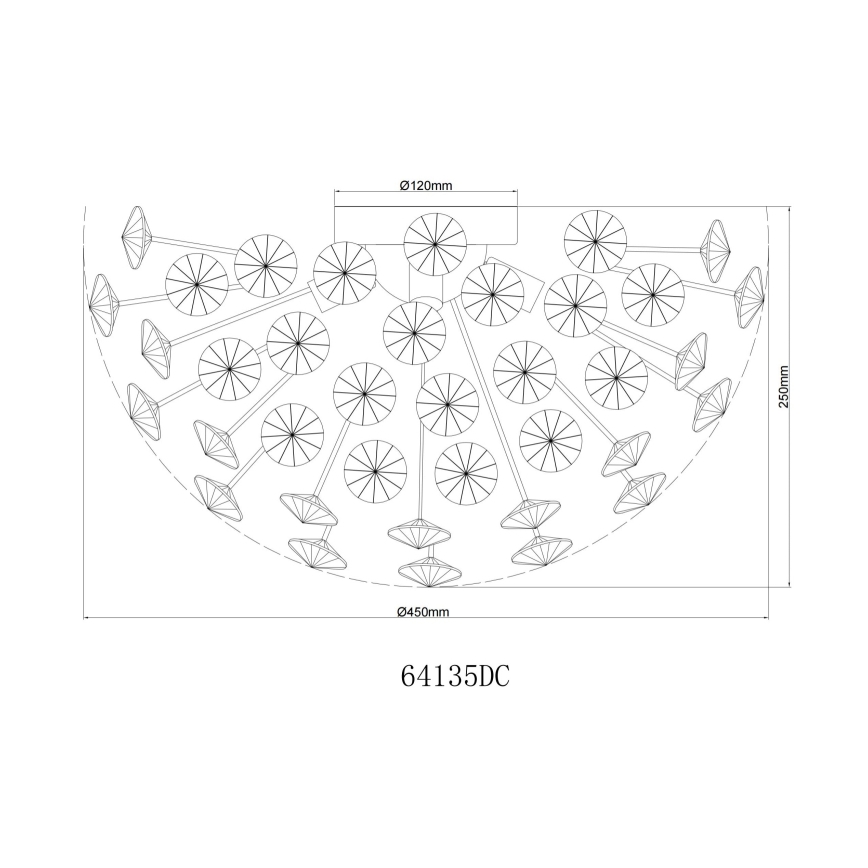 Globo - LED Stropna svetilka 4xG9/3,5W/230V pr. 45 cm sijajni krom