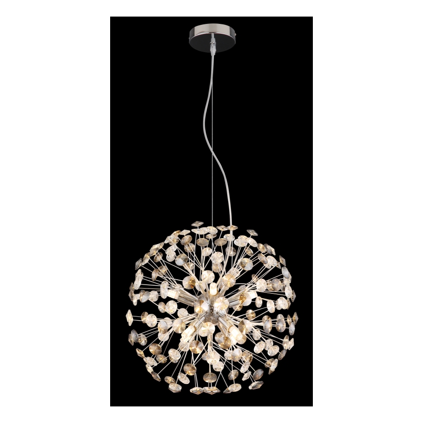Globo - LED viseči lestenec z jekleno vrvico 8xG9/3,5W/230V sijajni krom