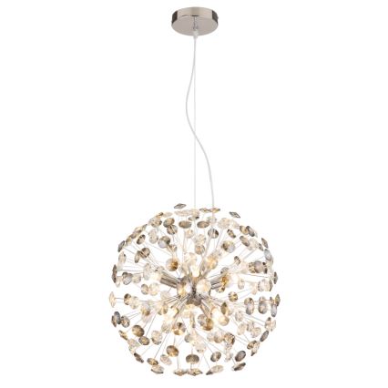 Globo - LED viseči lestenec z jekleno vrvico 8xG9/3,5W/230V sijajni krom