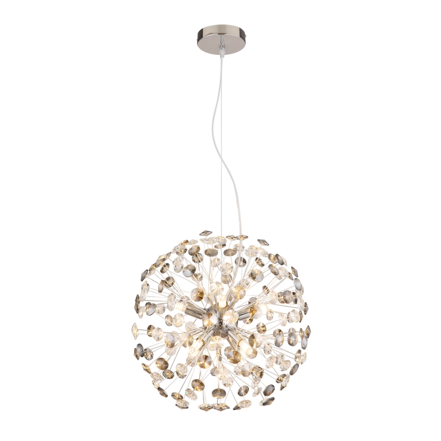 Globo - LED viseči lestenec z jekleno vrvico 8xG9/3,5W/230V sijajni krom