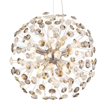 Globo - LED viseči lestenec z jekleno vrvico 8xG9/3,5W/230V sijajni krom