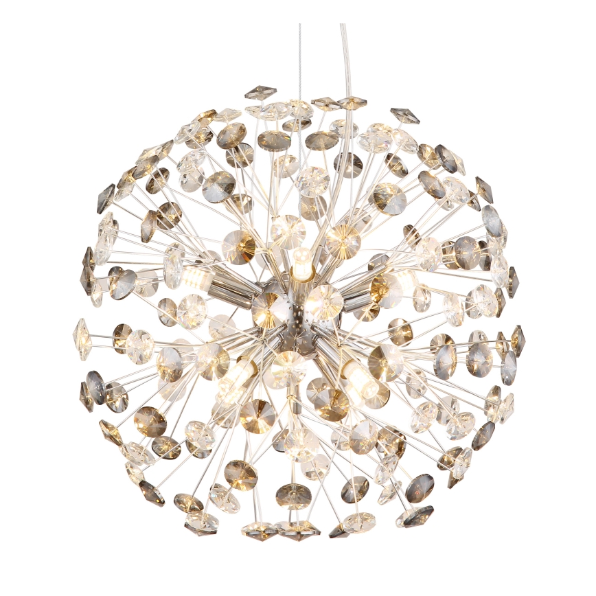 Globo - LED viseči lestenec z jekleno vrvico 8xG9/3,5W/230V sijajni krom
