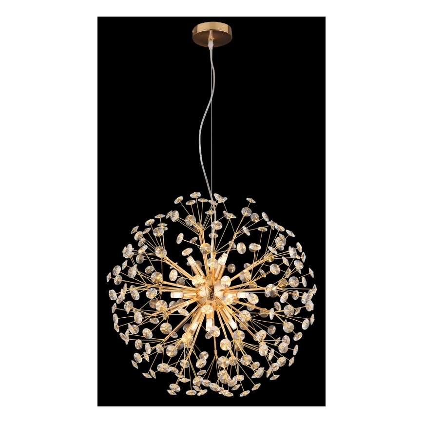 Globo - LED lestenec na jekleni vrvici 9xG9/3,5W/230V v zlati barvi